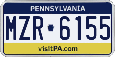 PA license plate MZR6155