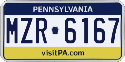 PA license plate MZR6167