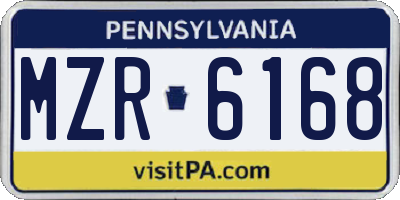 PA license plate MZR6168