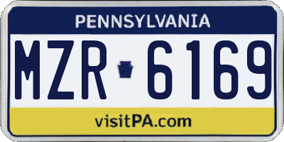 PA license plate MZR6169
