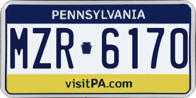 PA license plate MZR6170