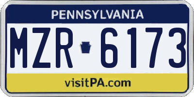 PA license plate MZR6173