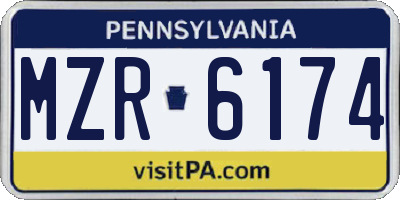 PA license plate MZR6174