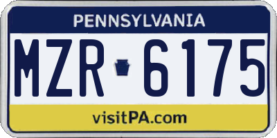 PA license plate MZR6175