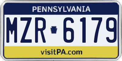 PA license plate MZR6179
