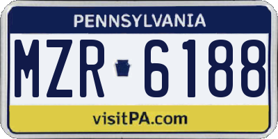 PA license plate MZR6188