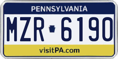 PA license plate MZR6190