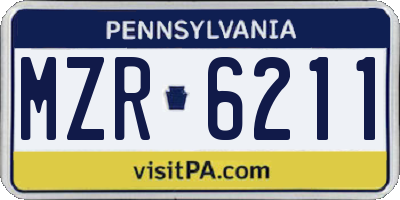 PA license plate MZR6211