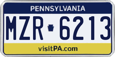 PA license plate MZR6213