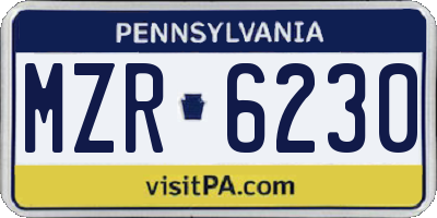 PA license plate MZR6230
