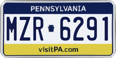 PA license plate MZR6291