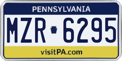 PA license plate MZR6295