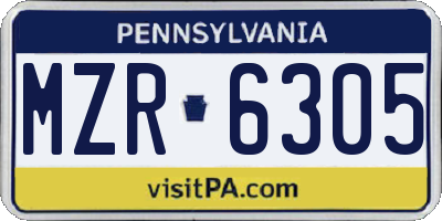 PA license plate MZR6305