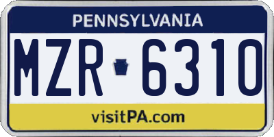 PA license plate MZR6310