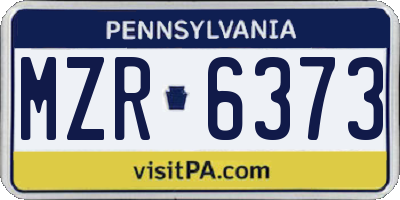 PA license plate MZR6373