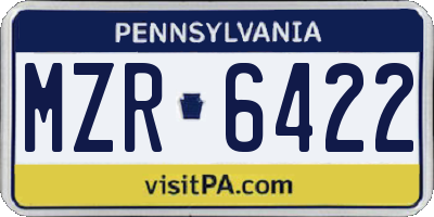 PA license plate MZR6422