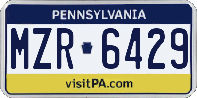 PA license plate MZR6429