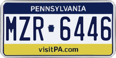 PA license plate MZR6446