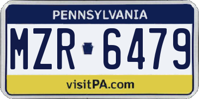 PA license plate MZR6479