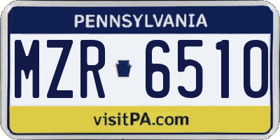 PA license plate MZR6510