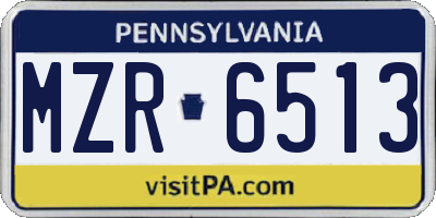 PA license plate MZR6513
