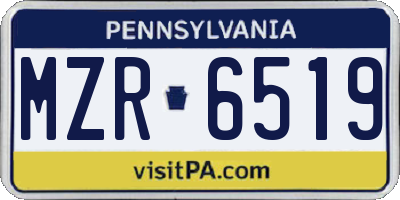 PA license plate MZR6519