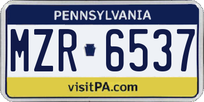 PA license plate MZR6537