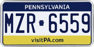 PA license plate MZR6559