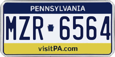 PA license plate MZR6564