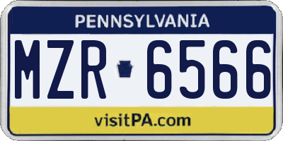 PA license plate MZR6566