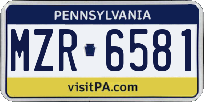 PA license plate MZR6581