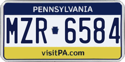 PA license plate MZR6584