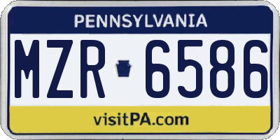 PA license plate MZR6586