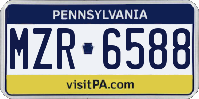 PA license plate MZR6588