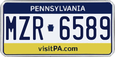 PA license plate MZR6589