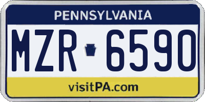 PA license plate MZR6590