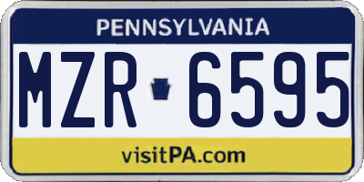 PA license plate MZR6595