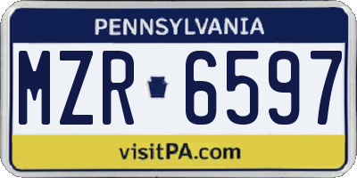 PA license plate MZR6597