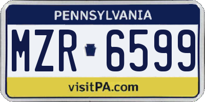 PA license plate MZR6599