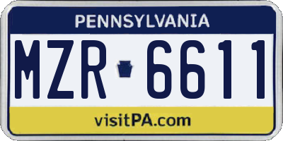 PA license plate MZR6611