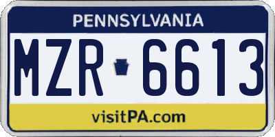 PA license plate MZR6613