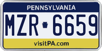 PA license plate MZR6659