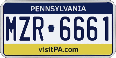PA license plate MZR6661