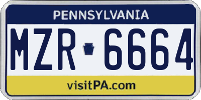 PA license plate MZR6664