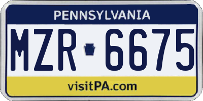 PA license plate MZR6675