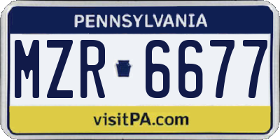 PA license plate MZR6677