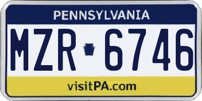 PA license plate MZR6746