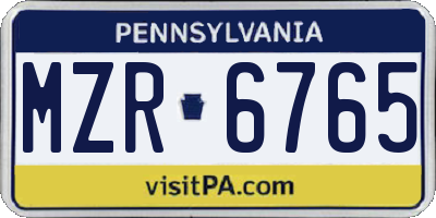 PA license plate MZR6765