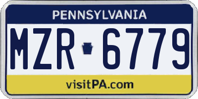 PA license plate MZR6779