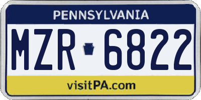 PA license plate MZR6822